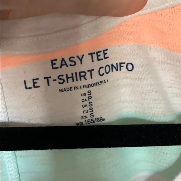 Neon Striped V Neck Tee - Picture 2 of 3